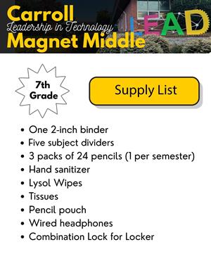 7th grade supply list